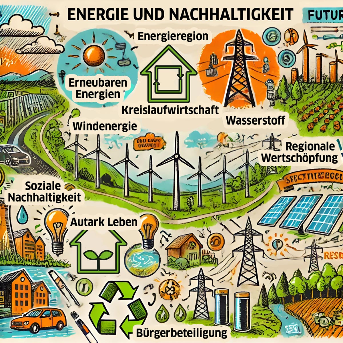 Energie und Nachhaltigkeit Grafik Image